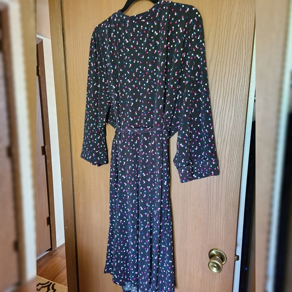 Torrid Black Dot Studio Knit Wrap Dress - Picture 4 of 5